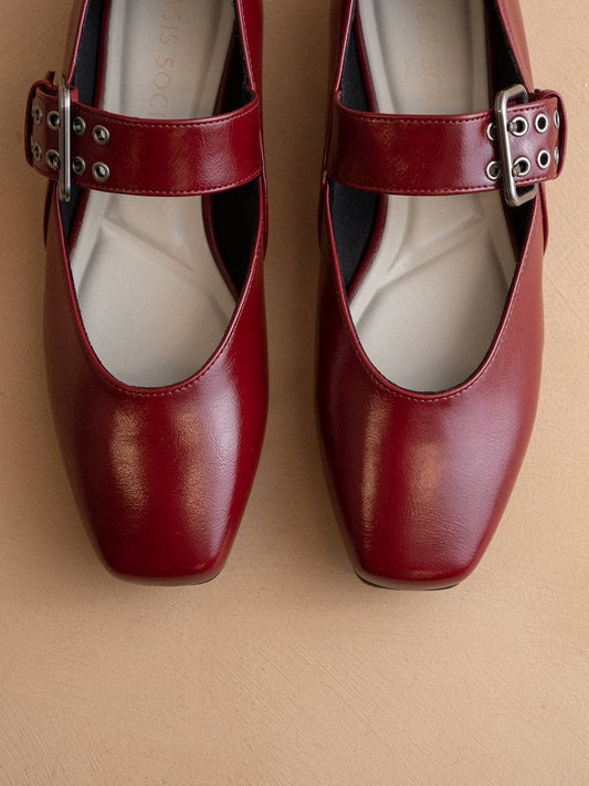 The Soho Wine Ballet Fall Flat with Buckle