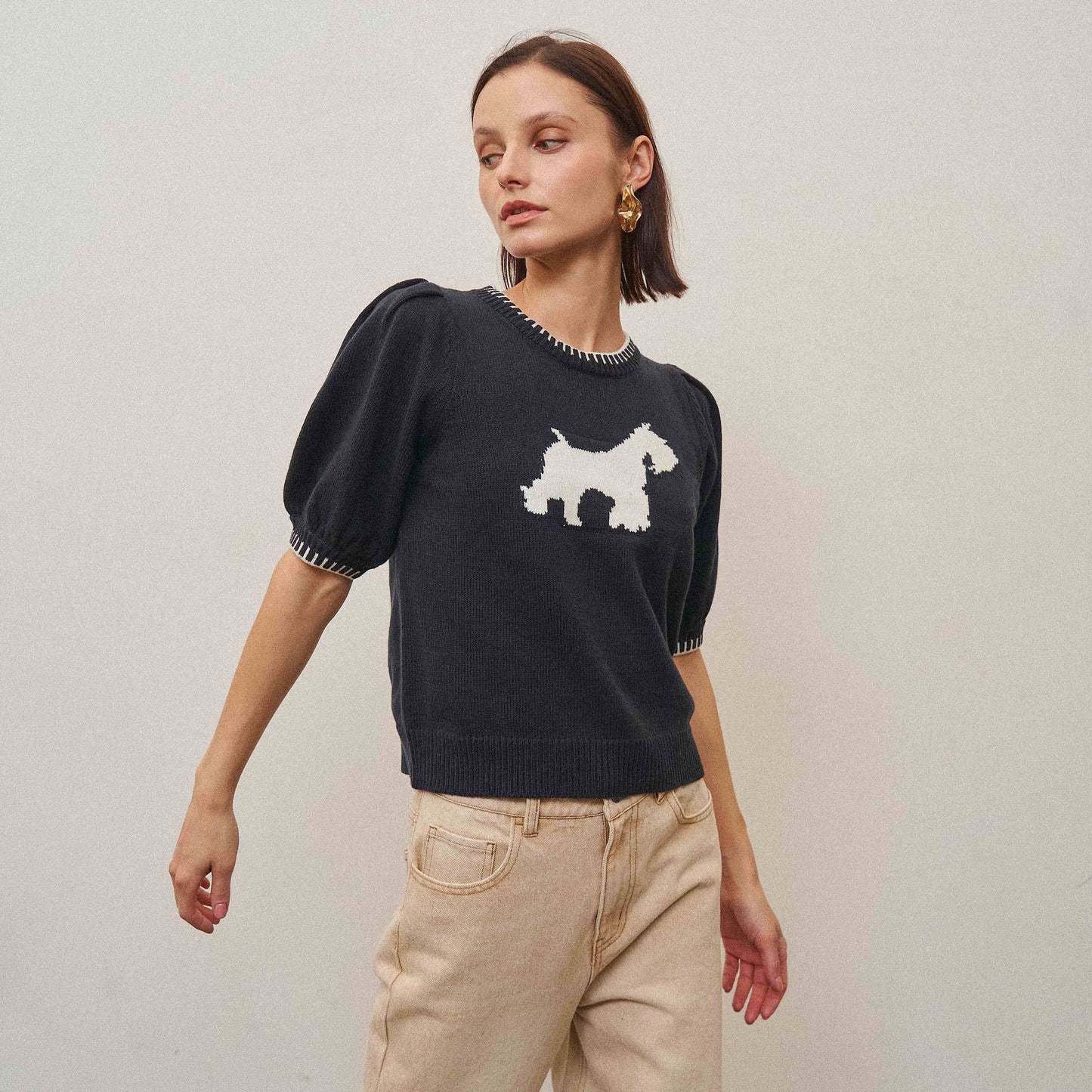 Able Black and White Dog Sweater
