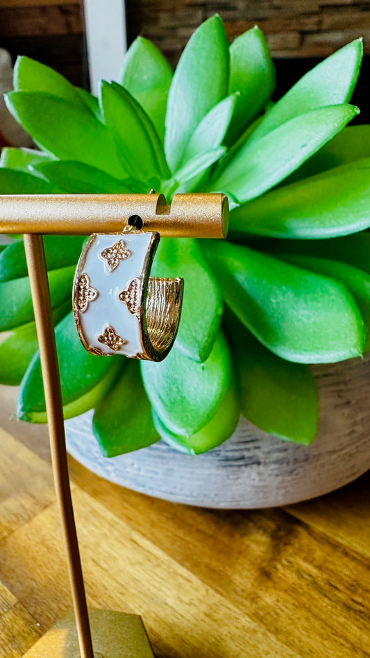 Gold and White Dalilah Earrings