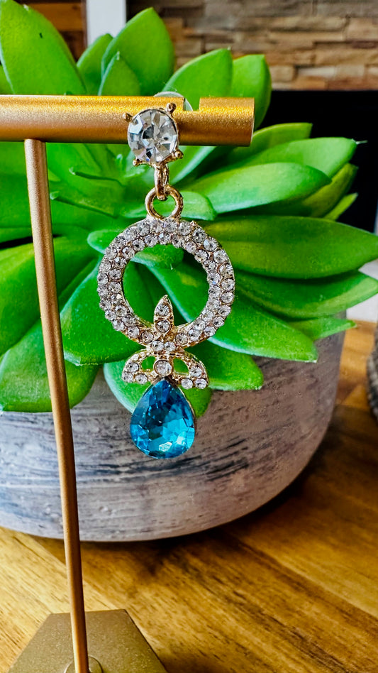 Blue Halo Earrings
