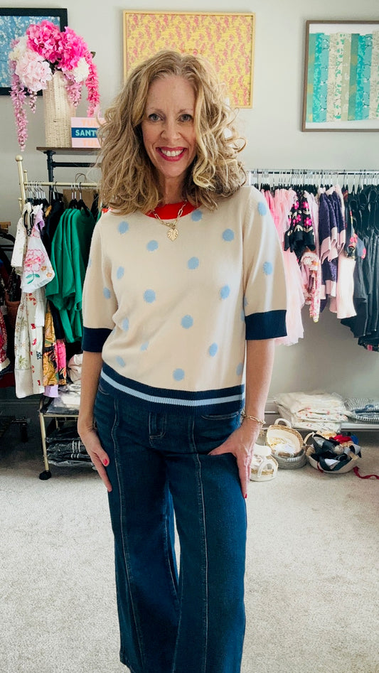 THML Print Detail Sweater Top