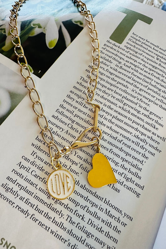 Heart and Love Charm Necklace