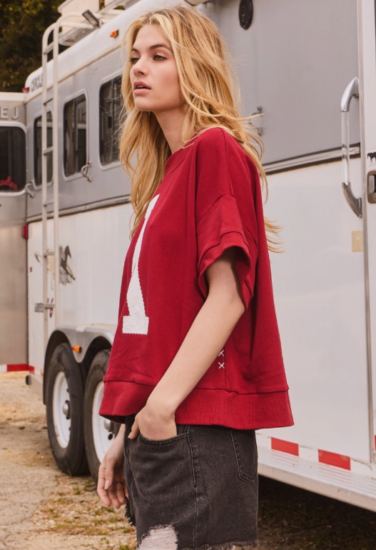 Oddi Red Oversized Sweatshirt