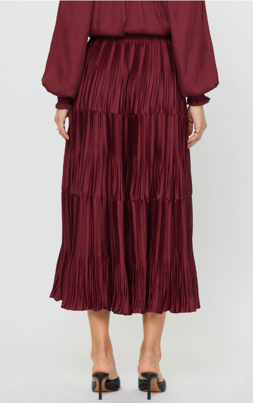 Current Air Burgundy Pleated Skirt