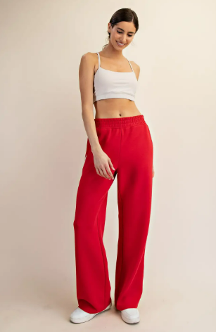 Rae Mode Red Piping Modal Scuba Pants