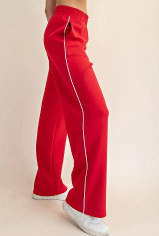 Rae Mode Red Piping Modal Scuba Pants