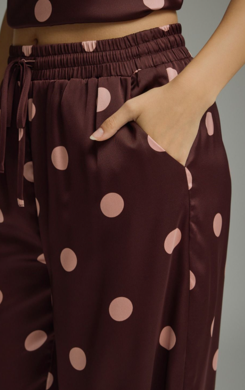 Entro Burgundy Polka Dot Pants