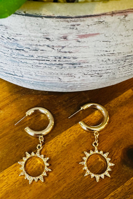 Gold Sunburst Earrings