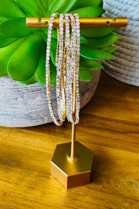 Sparkle Stretch Pearl White Bracelet Stack