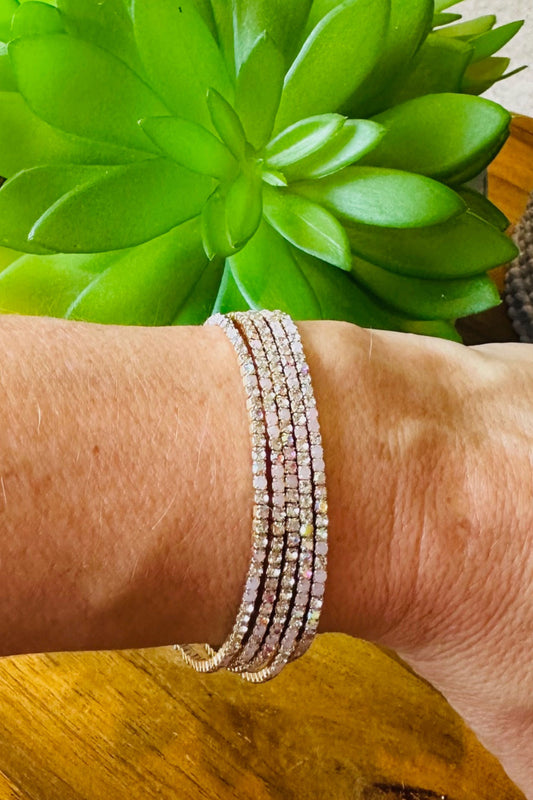 Sparkle Stretch Pearl White Bracelet Stack
