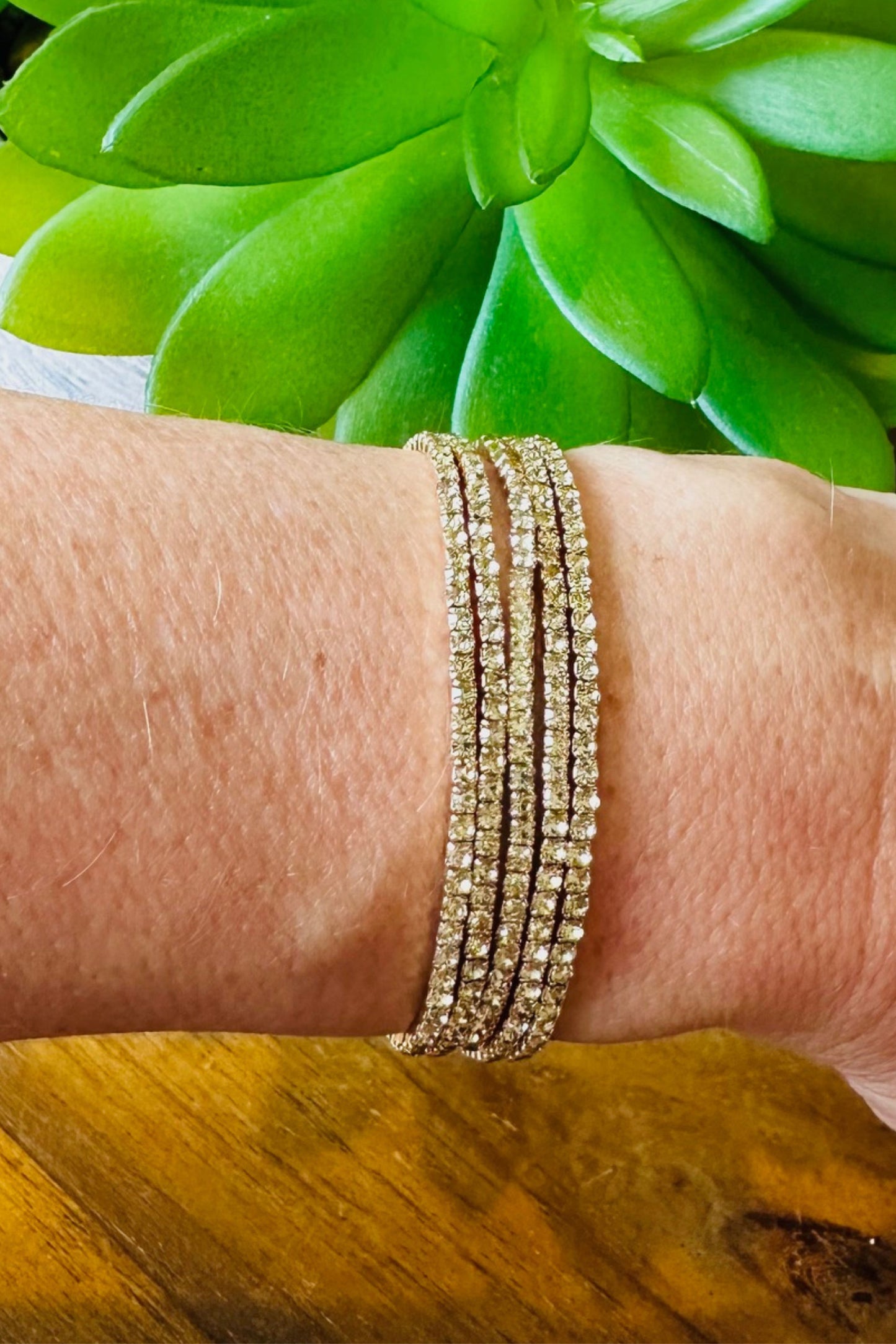 Sparkle Stretch Gold Bracelet Stack