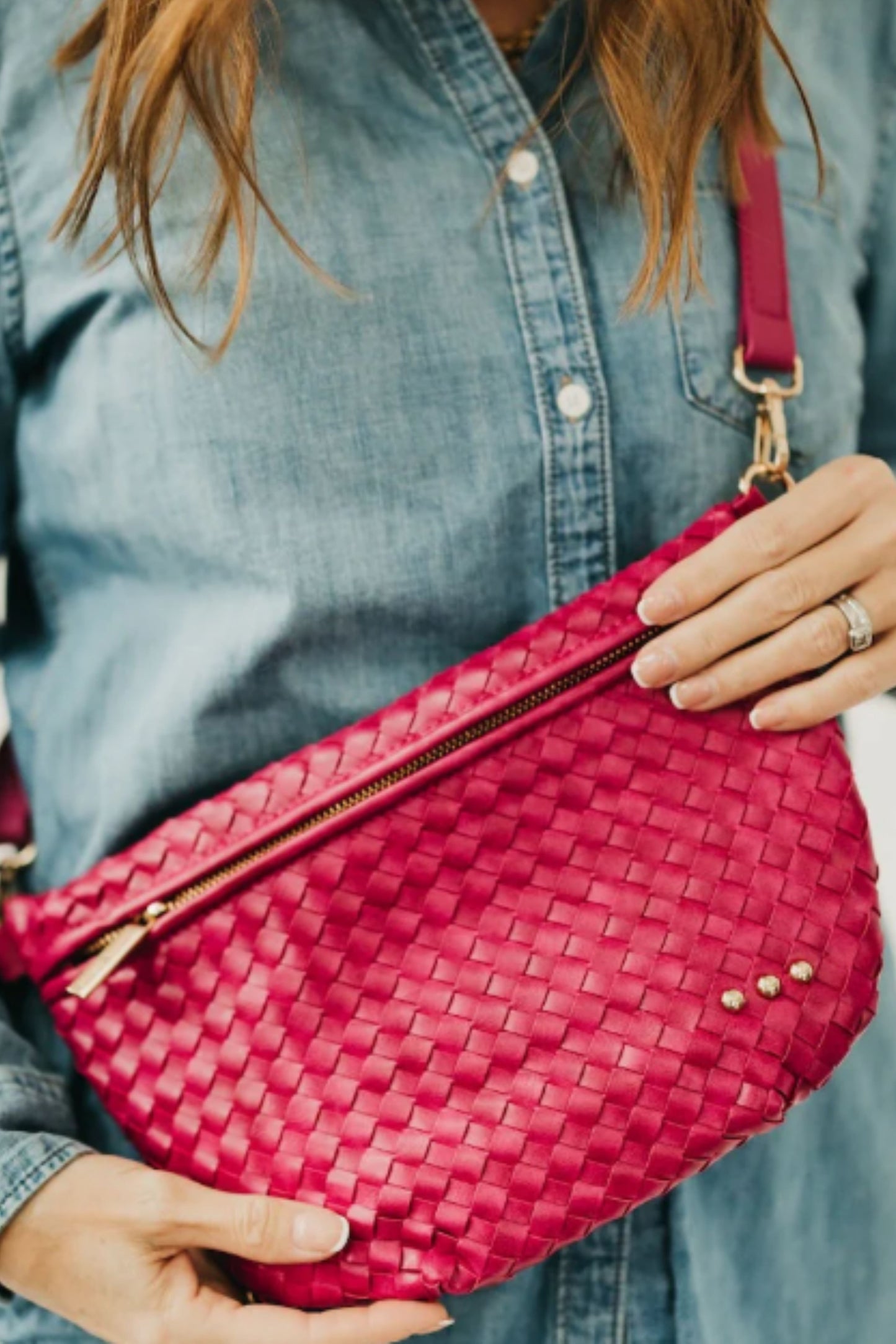 Fuchsia Westlyn Woven Bum Bag