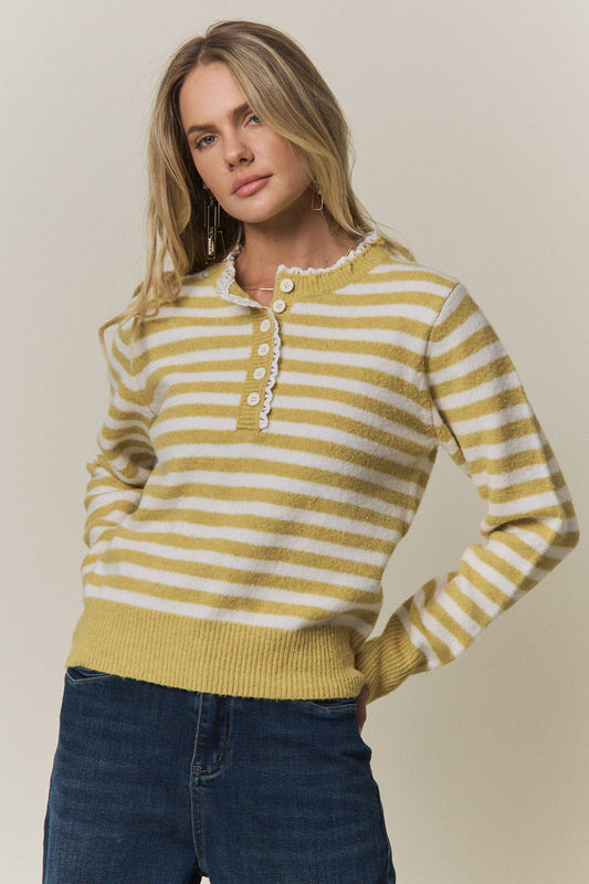 Striped Henley Sweater