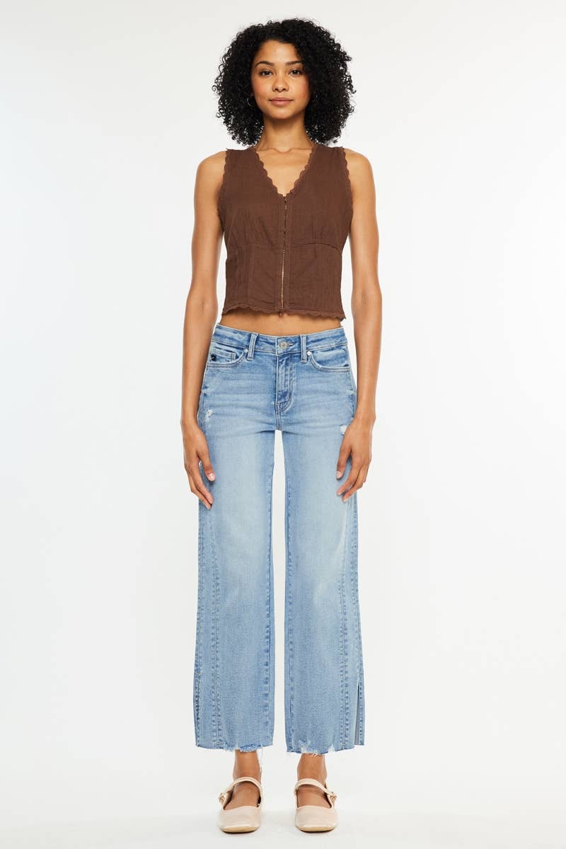 Kancan Mid Rise Straight Jeans