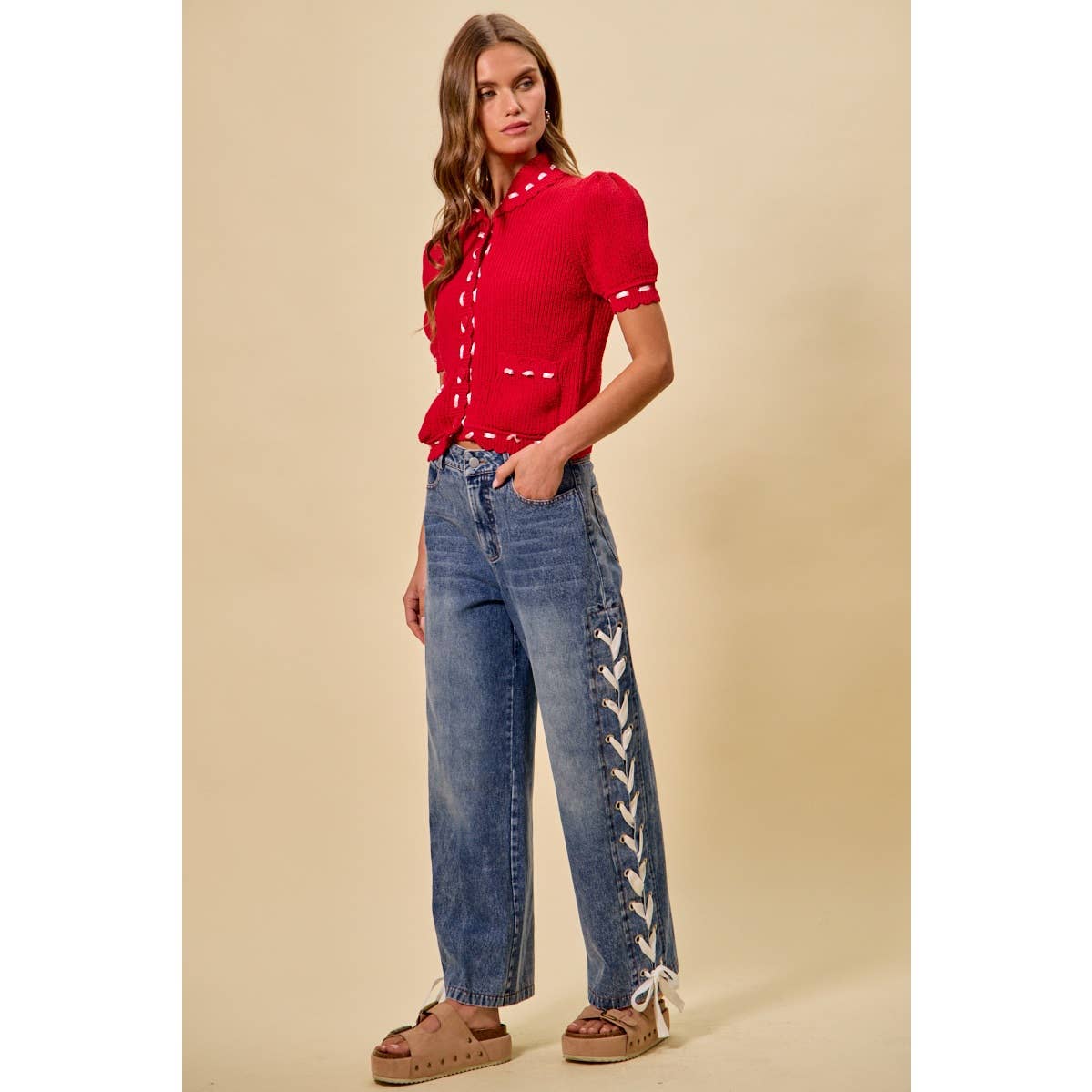 So Me Side Lace Detail Jeans
