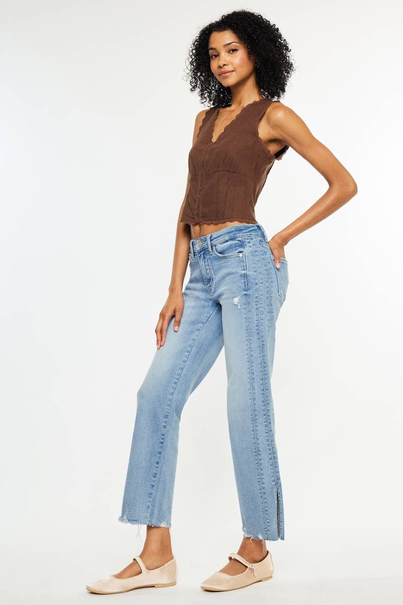 Kancan Mid Rise Straight Jeans