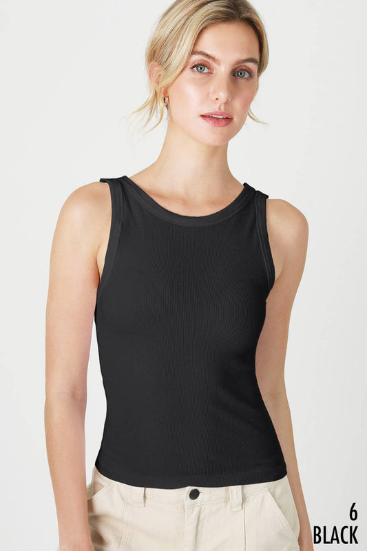 NIKIBIKI Black Reversible Ribbed Tank Top
