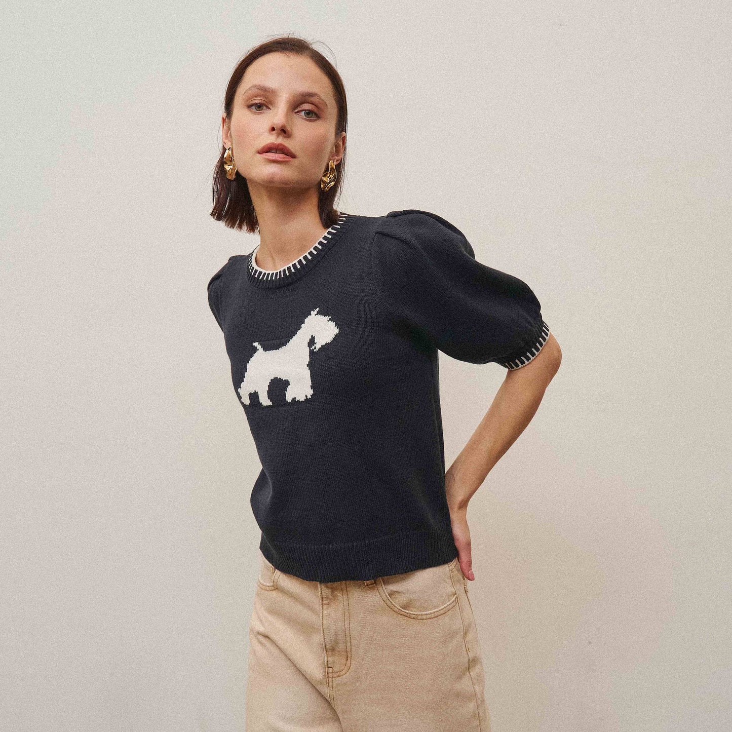 Able Black and White Dog Sweater