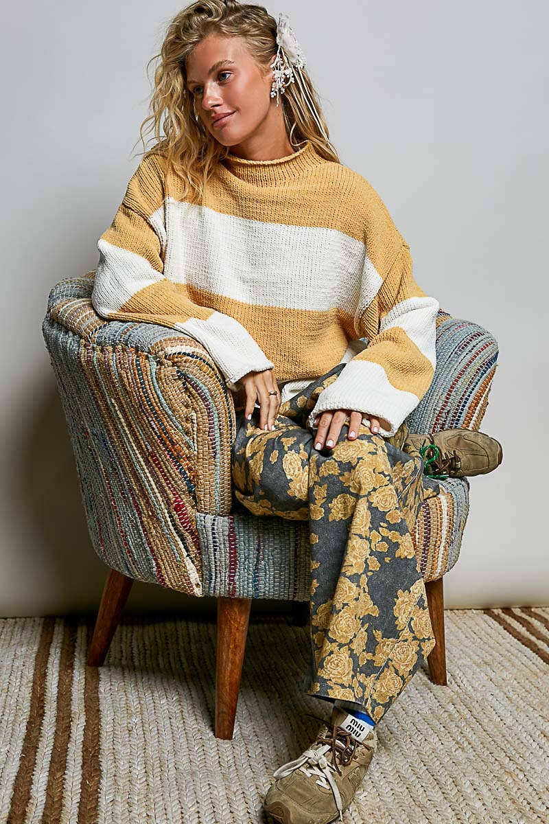 POL Mustard Yellow Chenille Sweater