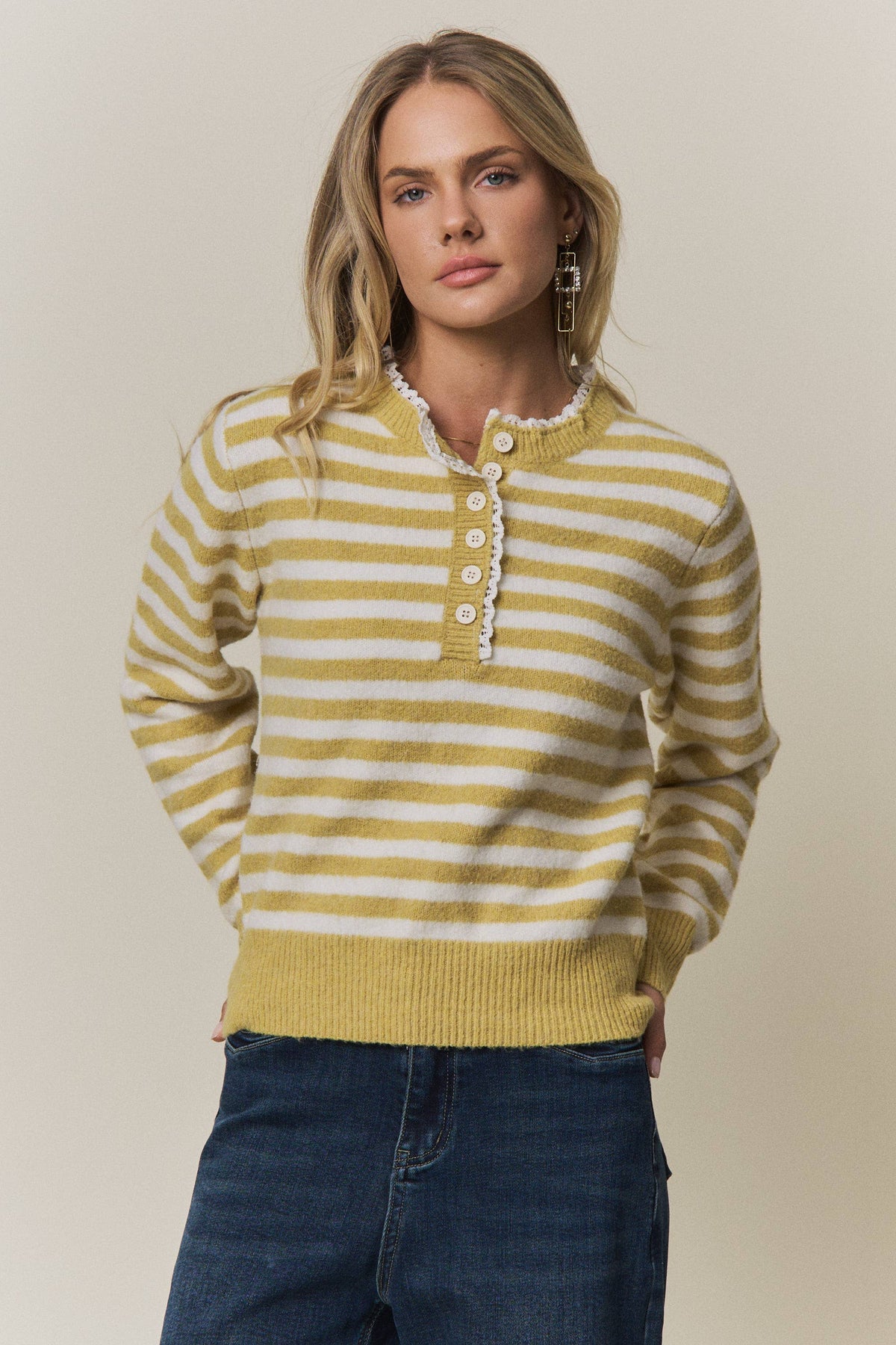 Striped Henley Sweater