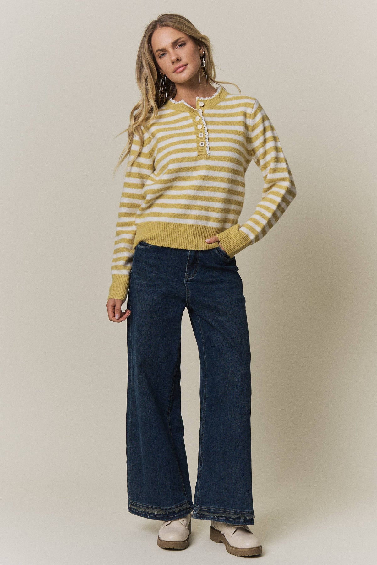 Striped Henley Sweater