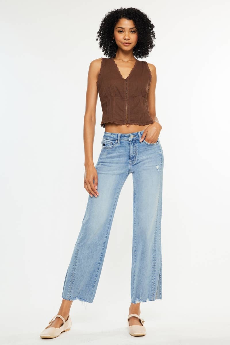 Kancan Mid Rise Straight Jeans