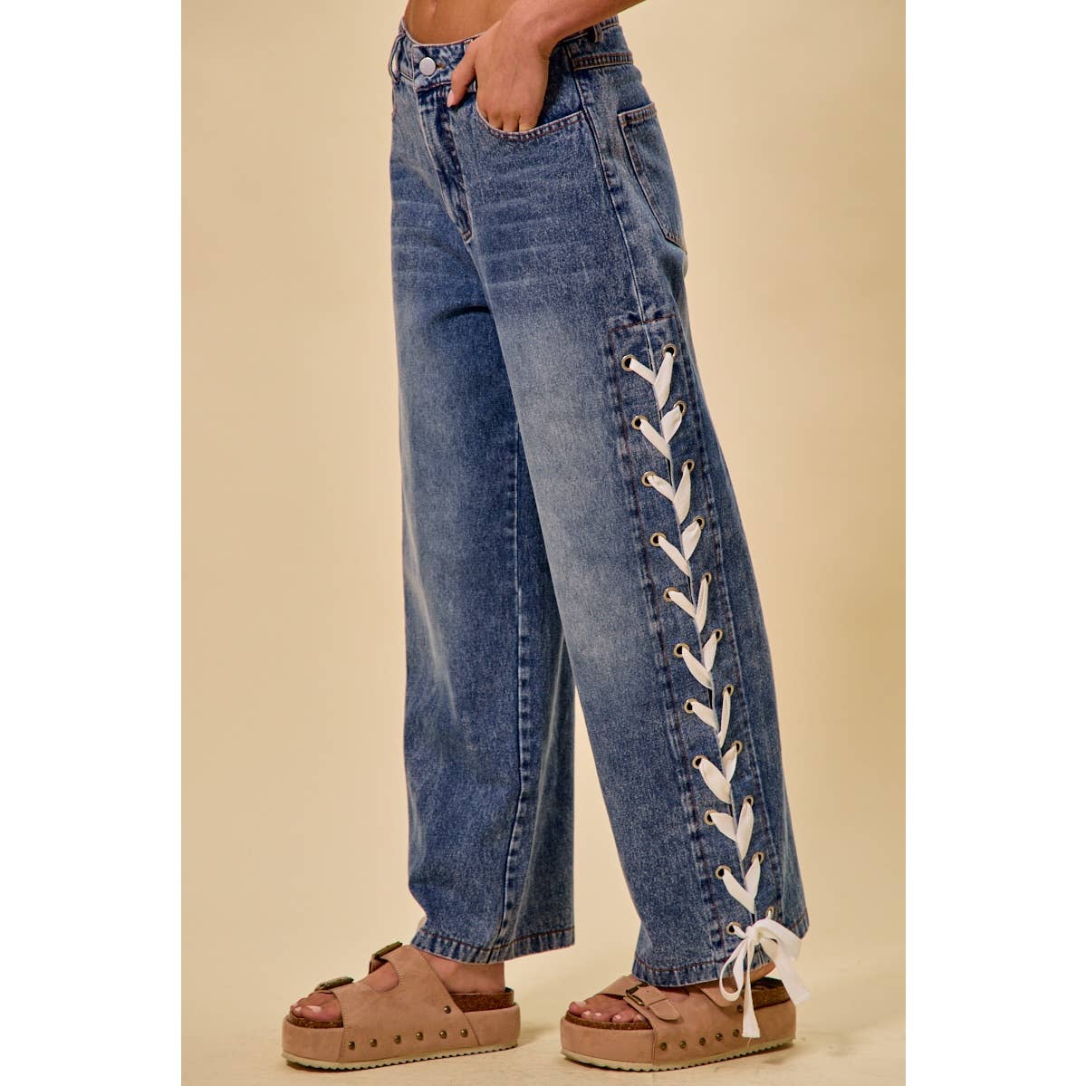 So Me Side Lace Detail Jeans