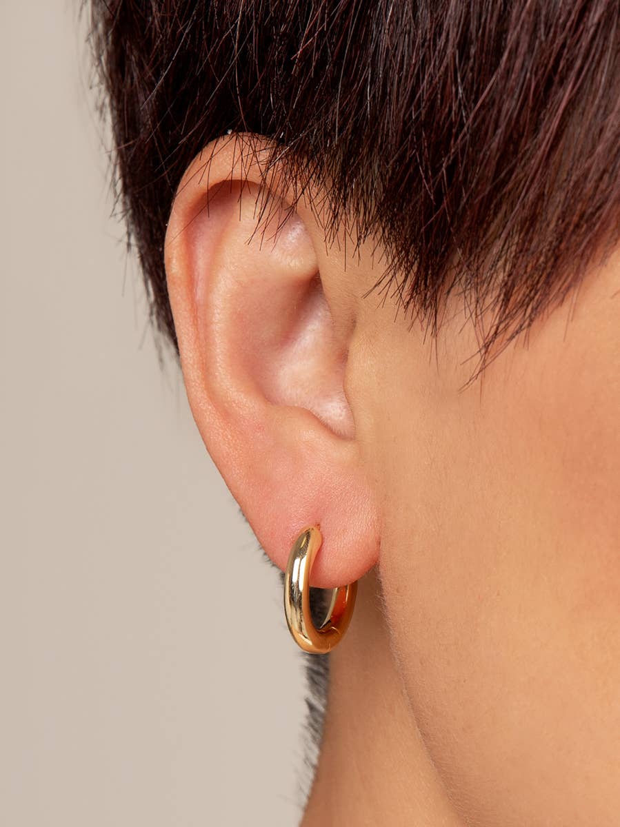 Gold Small Chunky Huggie Earrings