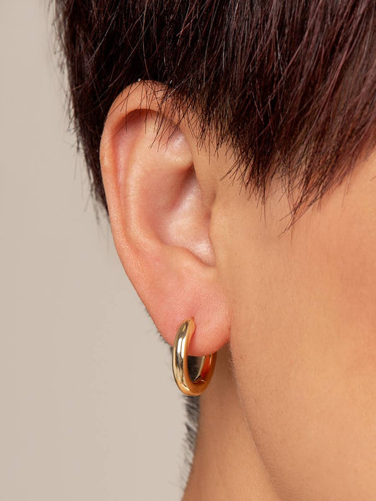 Gold Small Chunky Huggie Earrings