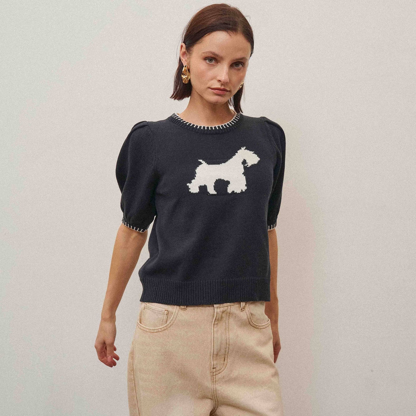 Able Black and White Dog Sweater