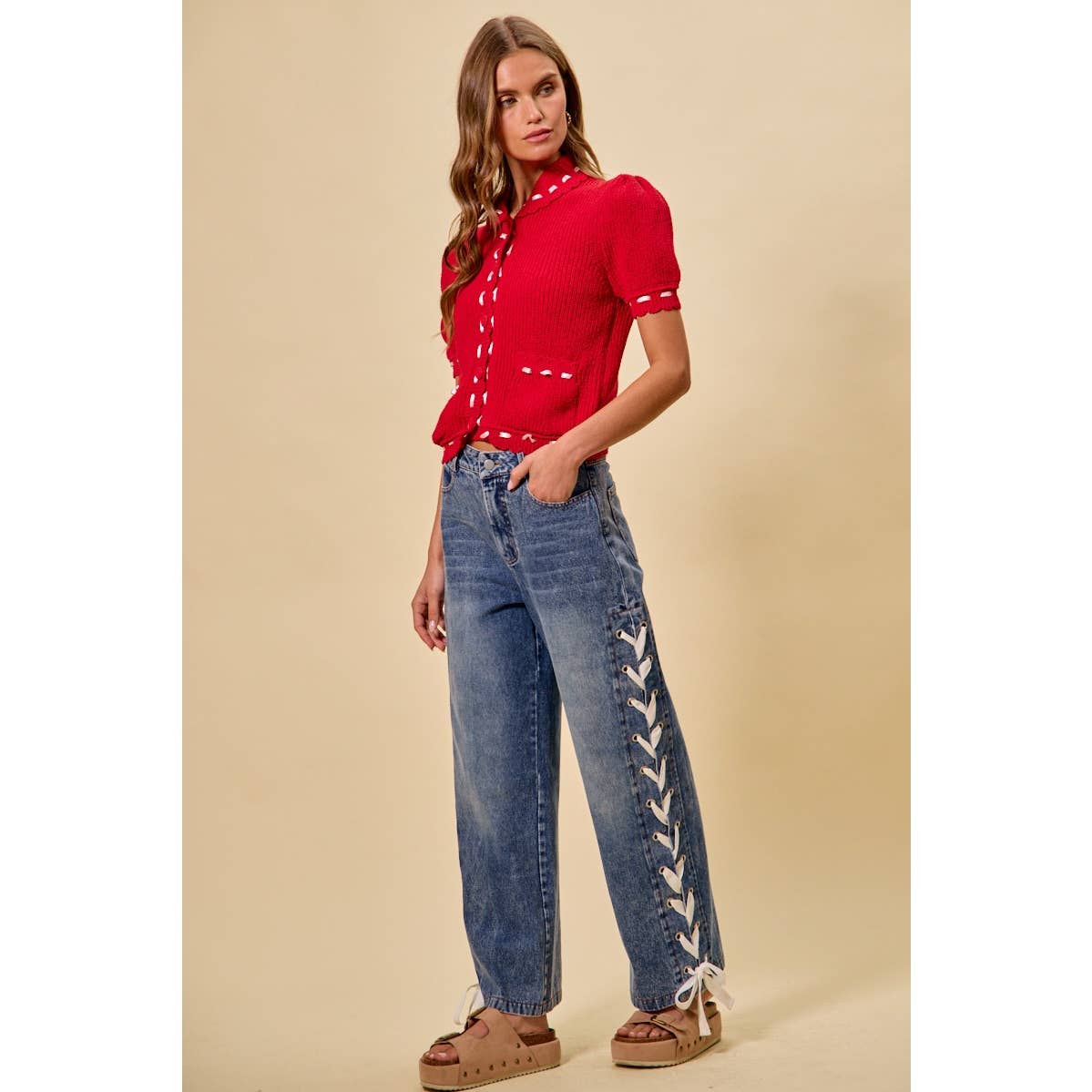 So Me Side Lace Detail Jeans