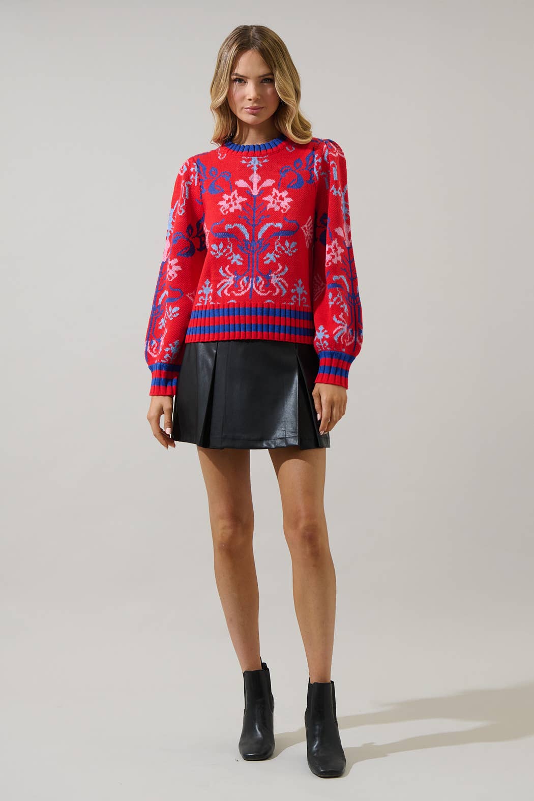 Sugarlips Red Long Sleeve Sweater