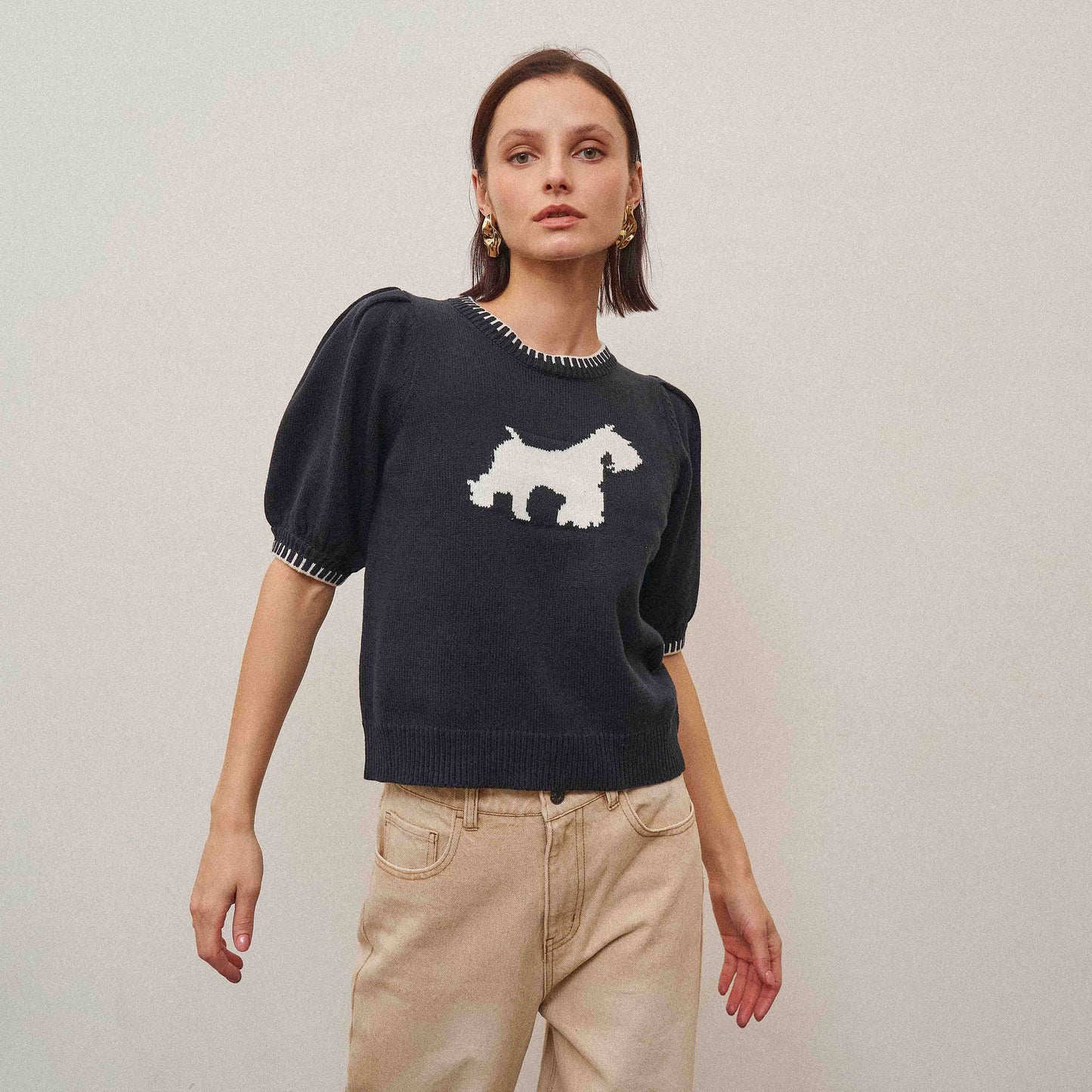 Able Black and White Dog Sweater
