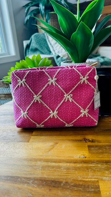 Pink Bow Makeup Toiletries Bag