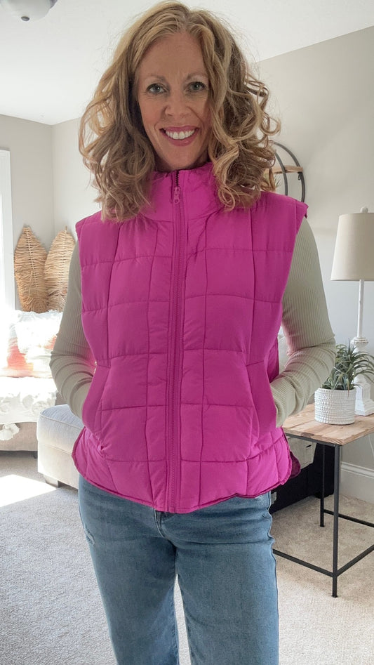 Pink Puffer Vest