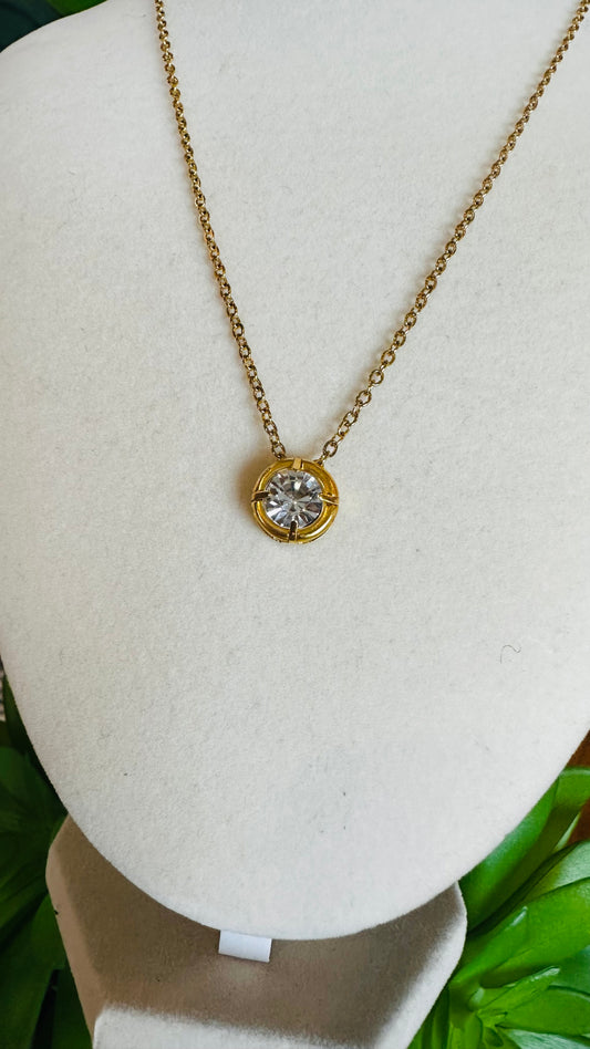 Small Round Dainty Sparkle Necklace