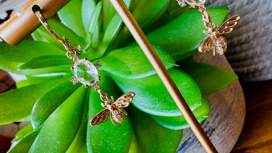 French Bee Crystal Earrings