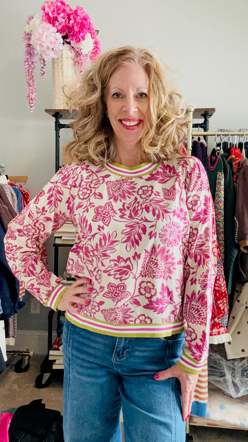 Oddi Orchid Floral Print Top