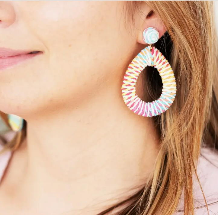 Colorful Raffia Earrings