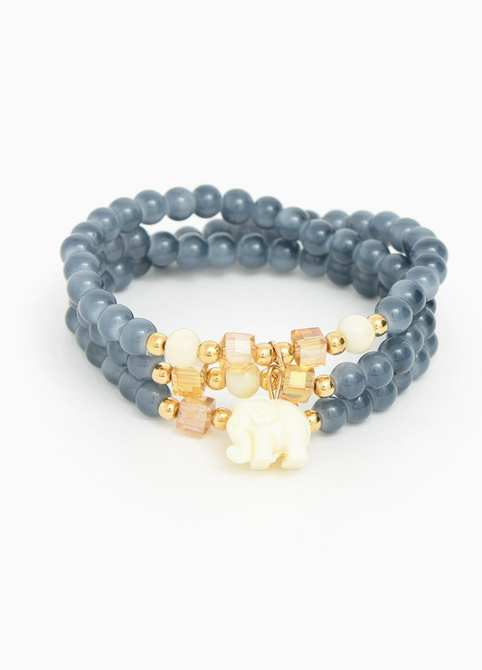 Gray Elephant Stretch Bracelet