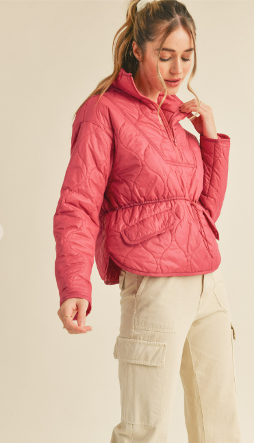 &Merci Pink Quilted Puffer Jacket