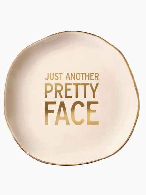 Just Another Pretty Face Ceramic Tray with Makeup Sponge