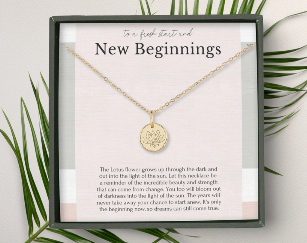 New Beginnings Lotus Flower Necklace Set