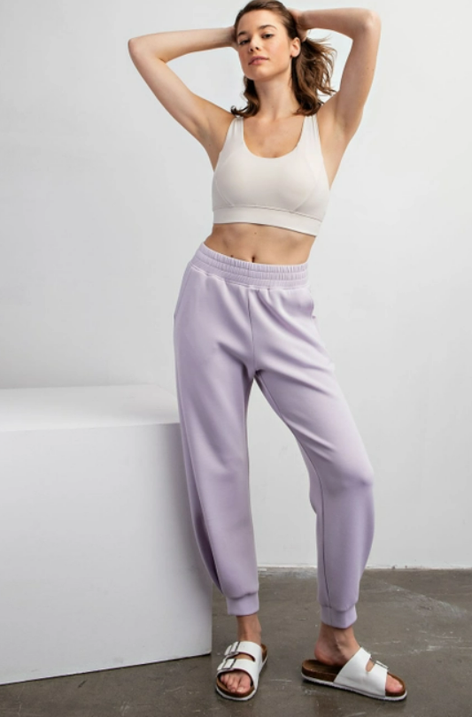 Rae Mode Lavender Modal Poly Span Full Length Jogger Pant