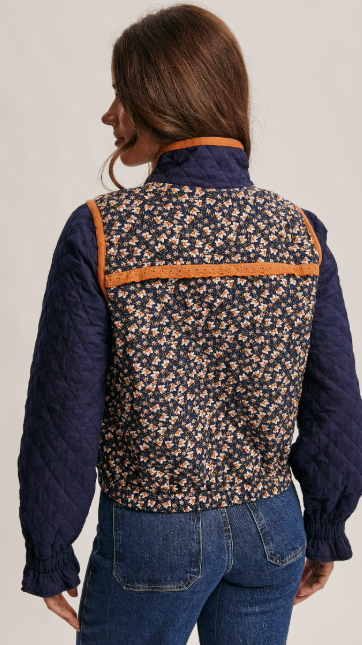 Forte Quilted Floral Zip Jacket