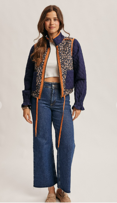 Forte Quilted Floral Zip Jacket