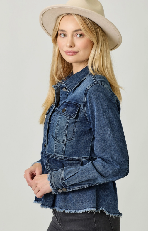 Mystree Peplum Denim Jacket