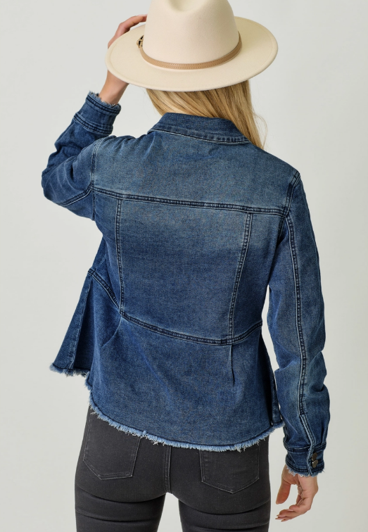 Mystree Peplum Denim Jacket