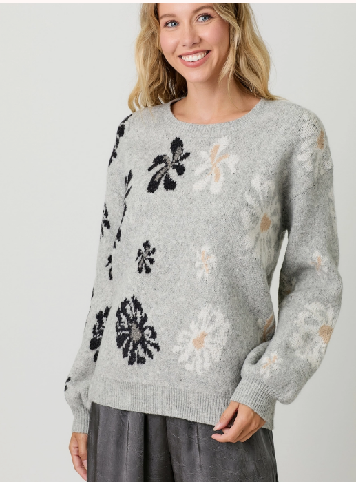 Mystree Floral Pullover Sweater