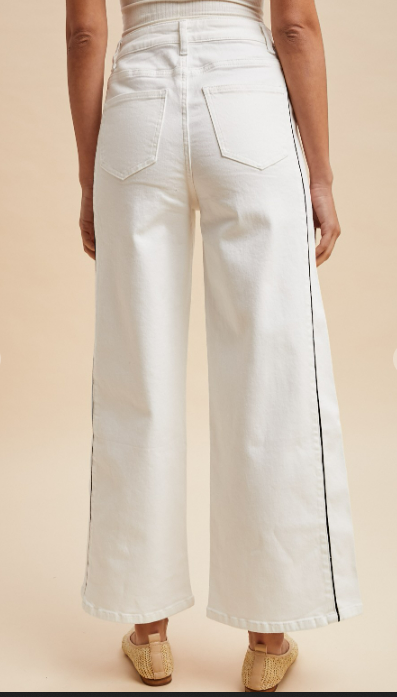 White and Black Stretch Pants